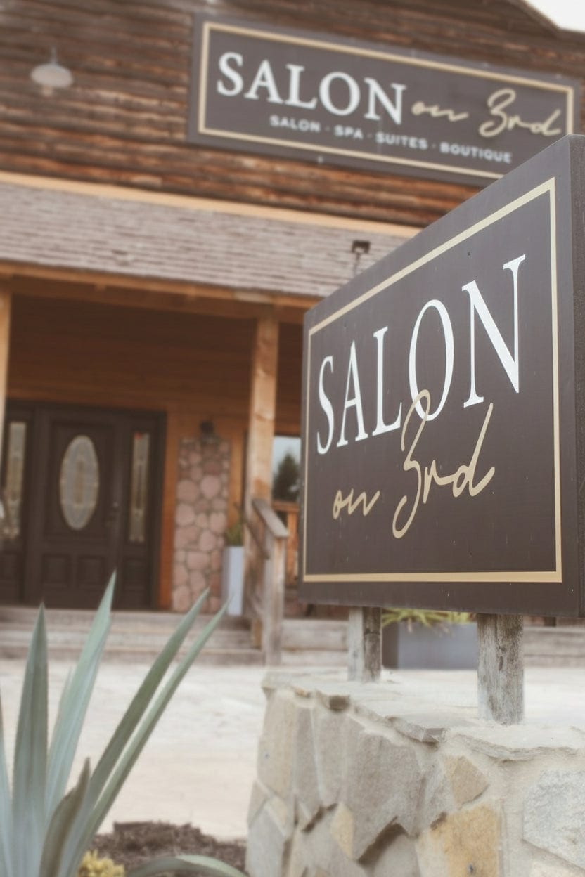 The Salon on 3rd storefront sign in Old Town Temecula