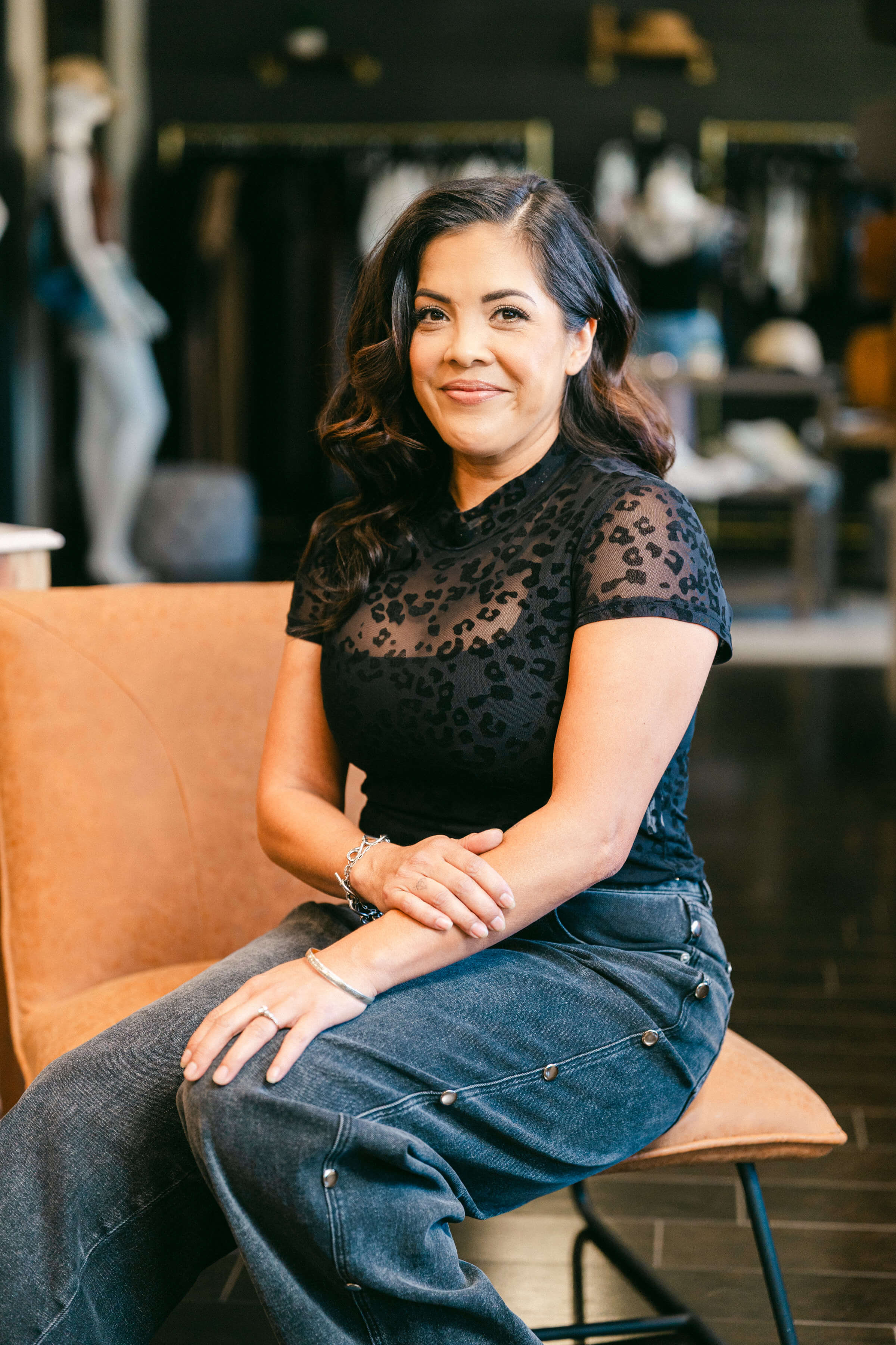 Owner Amanda Hunter in the Salon on 3rd boutique